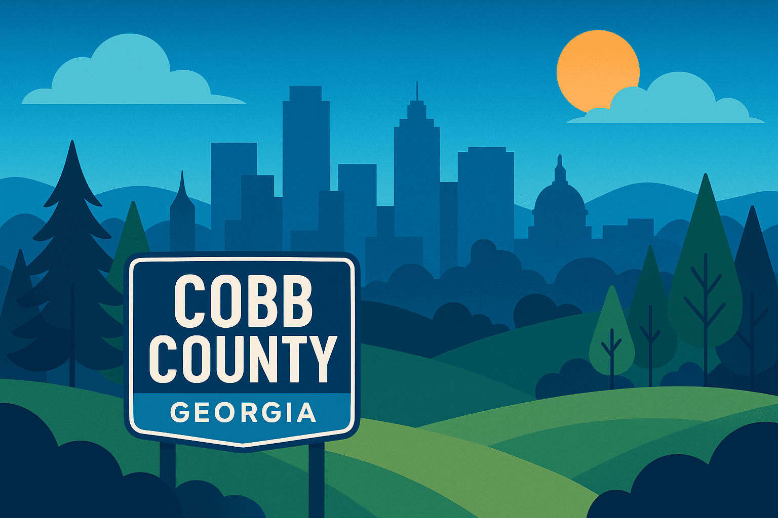 Map of Cobb County, GA Service Area